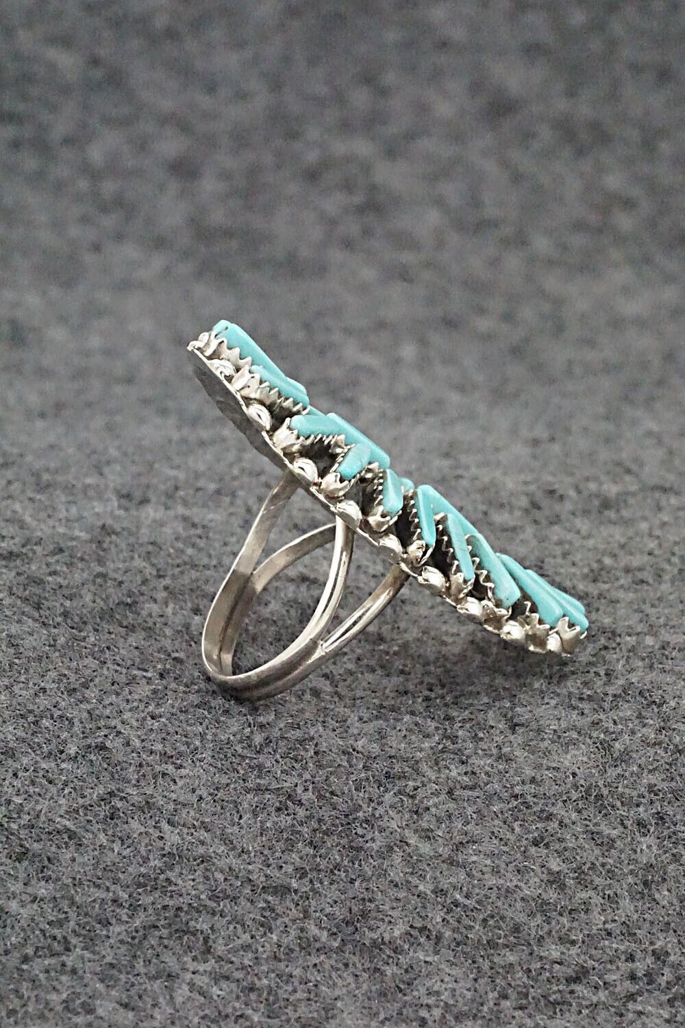 Turquoise & Sterling Silver Ring - Charlie John - Size 8