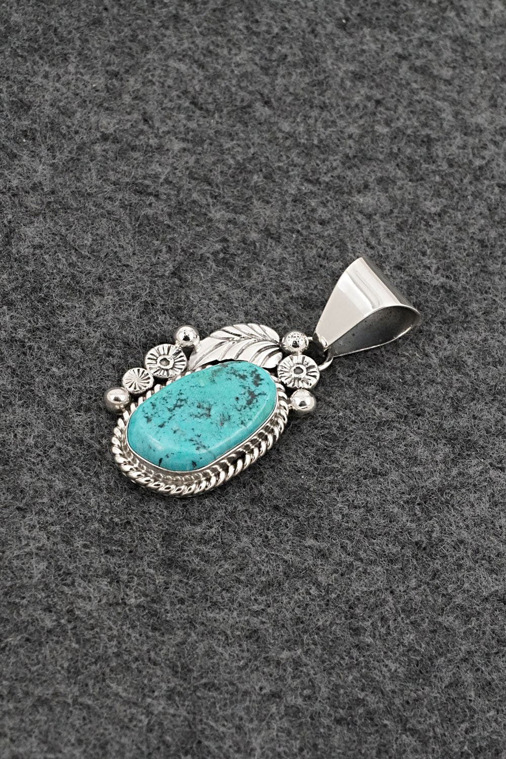 Turquoise & Sterling Silver Pendant - Ella Linkin