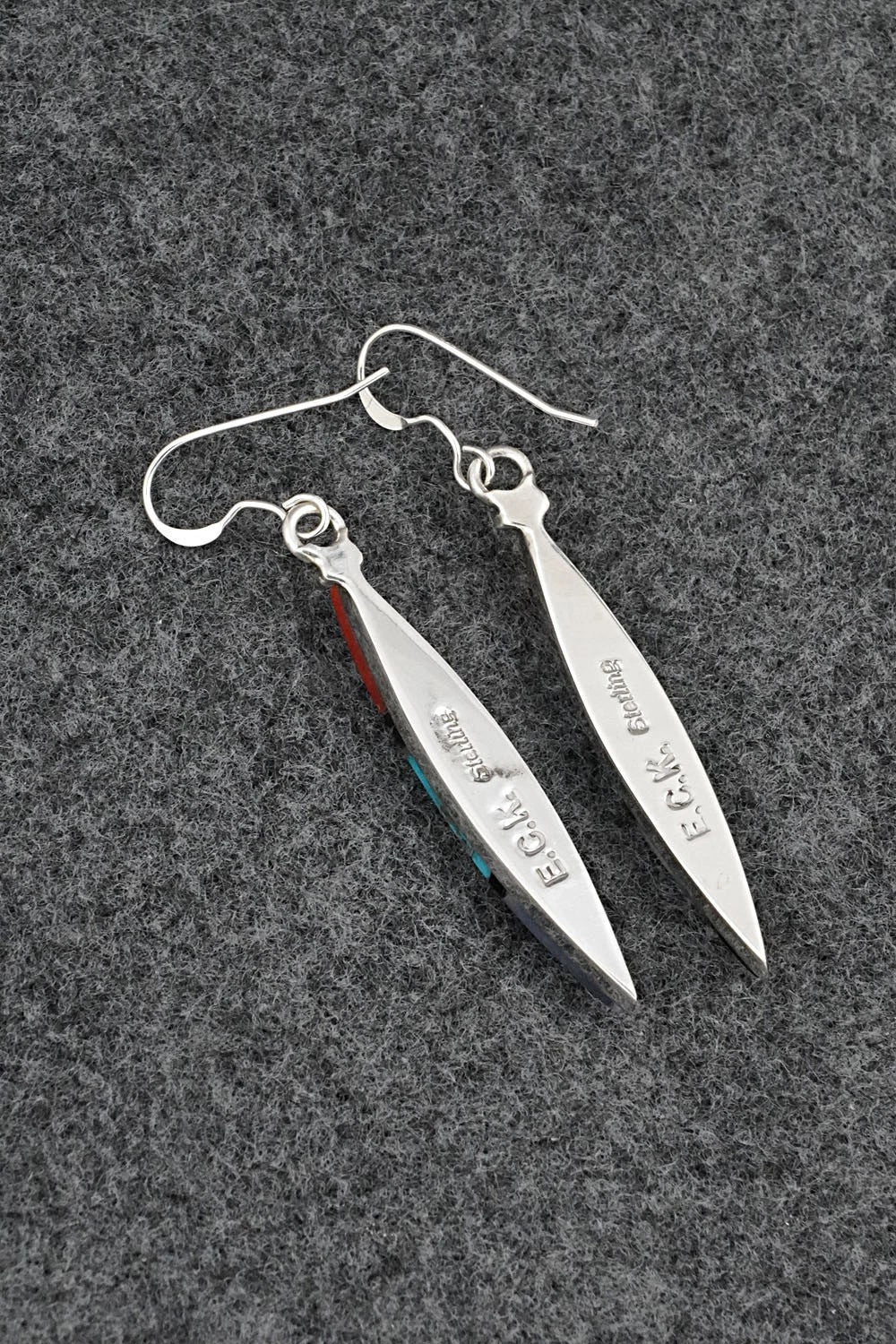 Multi-Stone Inlay & Sterling Silver Earrings - Cleo Kallestewa