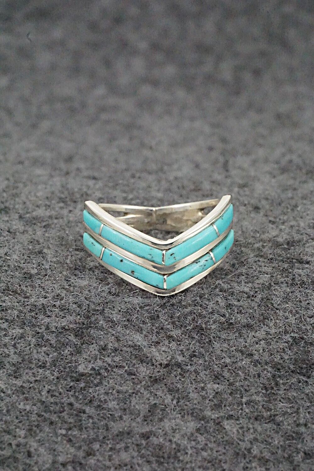 Turquoise & Sterling Silver Ring - Andrew Enrico - Size 7.5