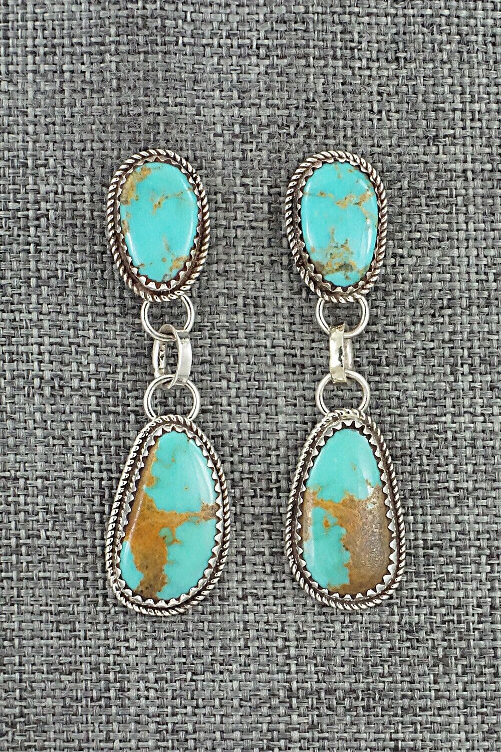 Turquoise & Sterling Silver Earrings - Ernest Hawthorne