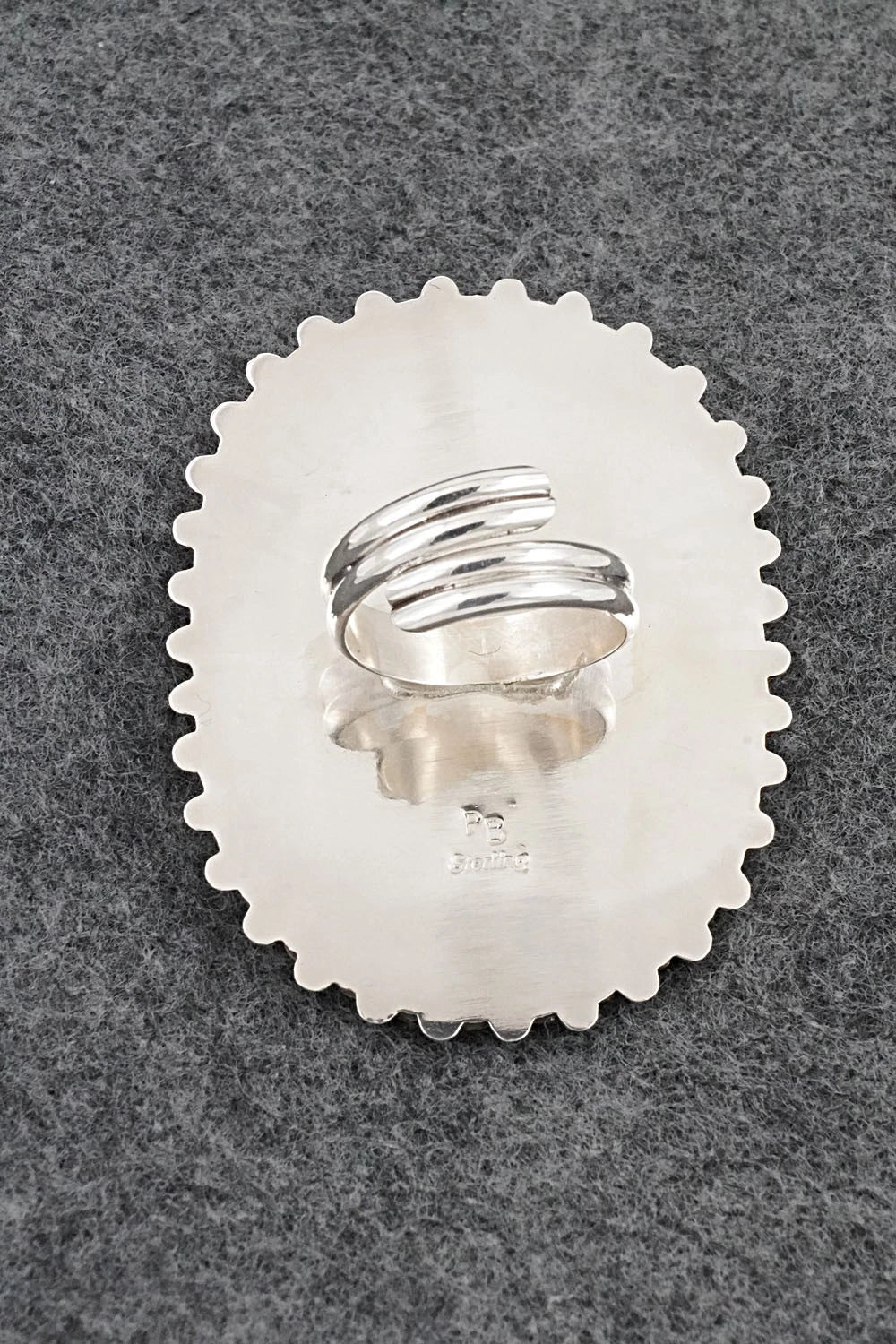 Turquoise & Sterling Silver Ring - Philena Byjoe - Size 8, Adj.