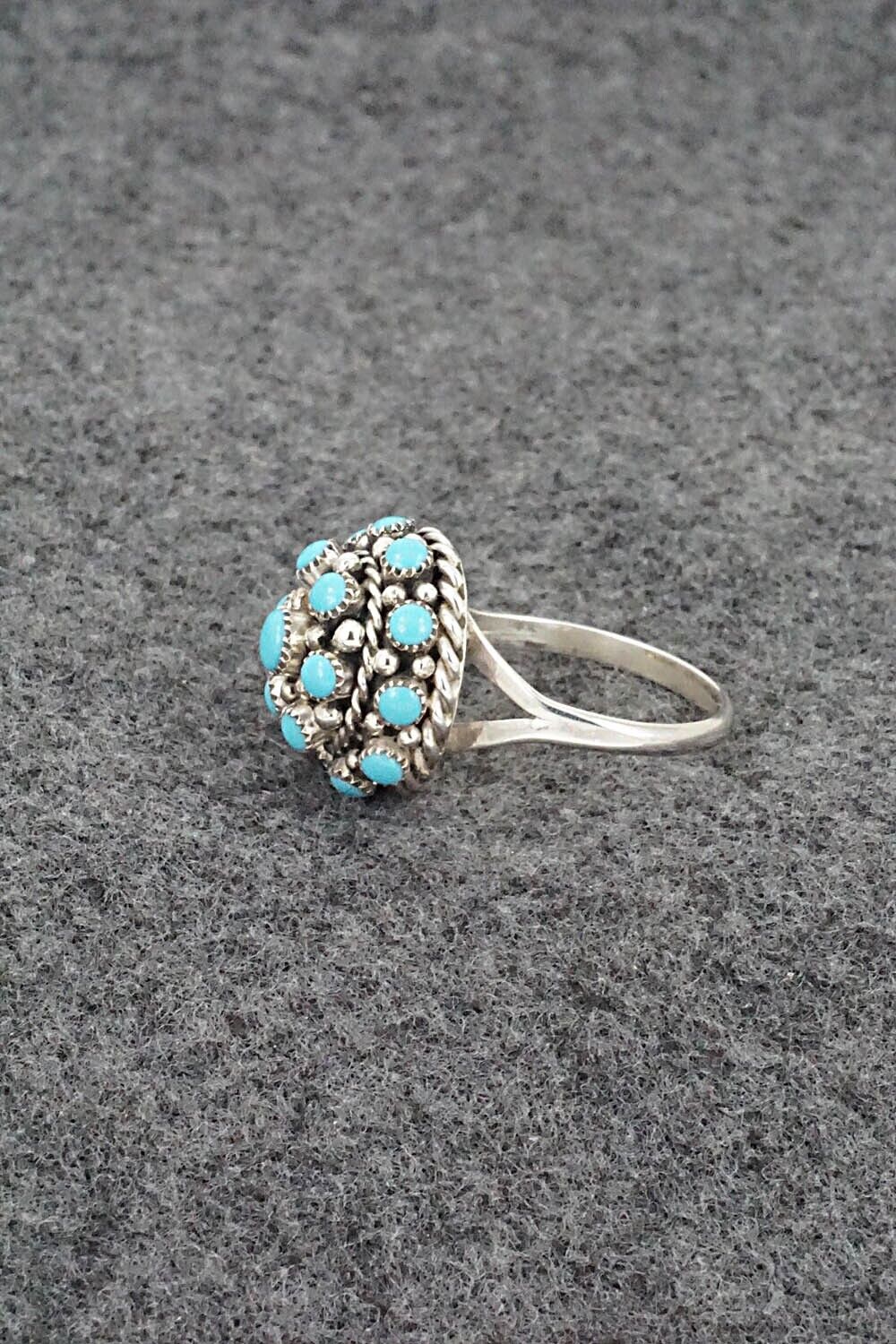 Turquoise & Sterling Silver Ring - Dickie Charley - Size 7.5