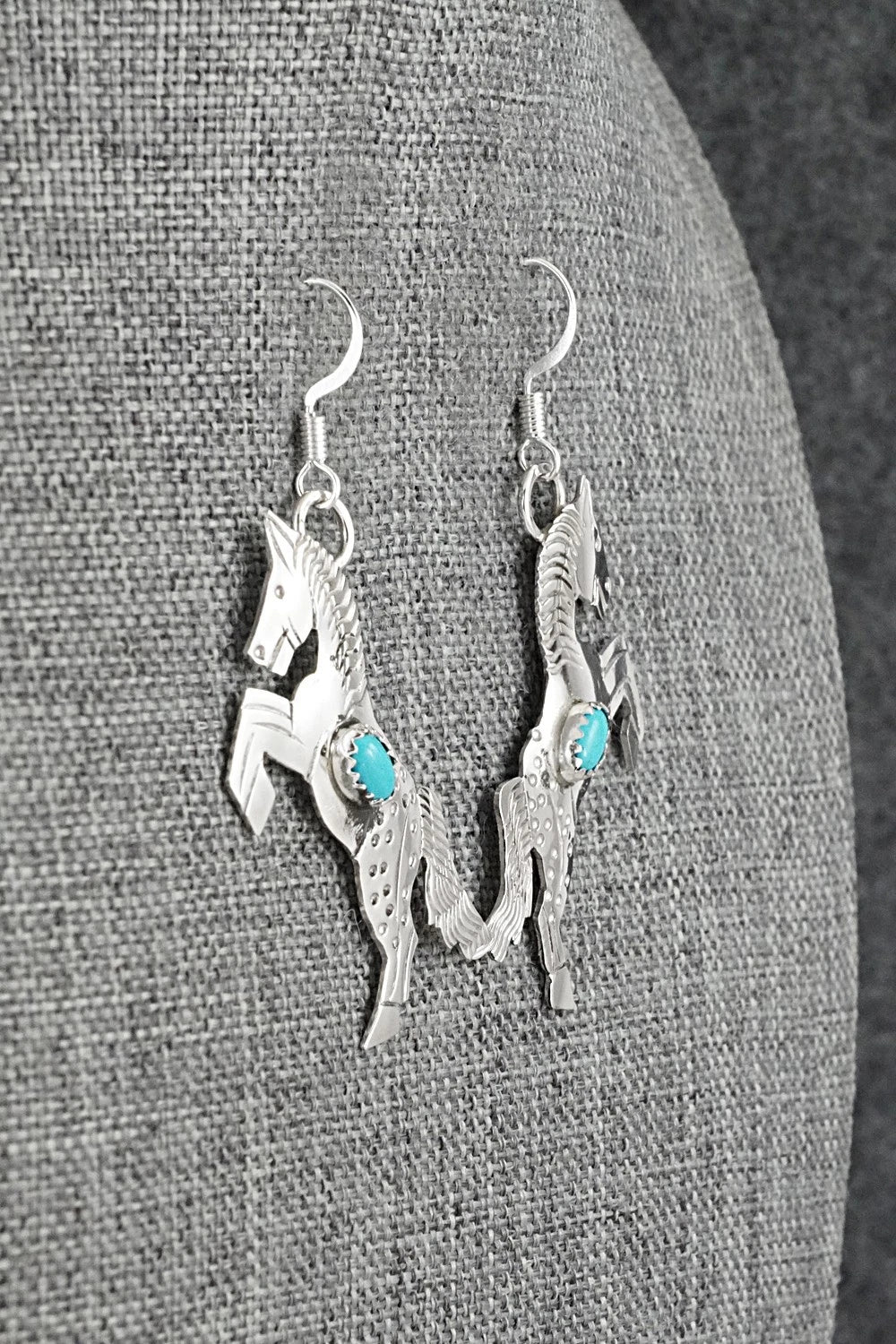 Turquoise & Sterling Silver Earrings - Louise Yazzie