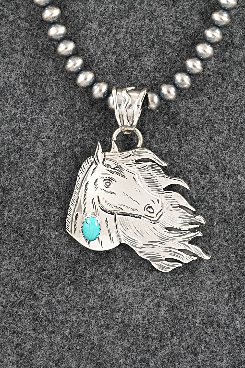 Turquoise & Sterling Silver Necklace - Jeremy Delgarito