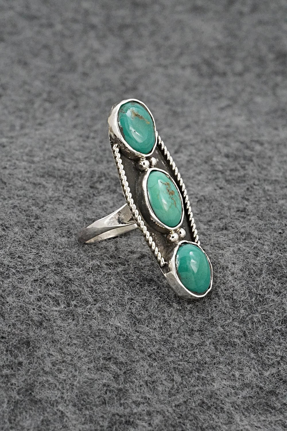 Turquoise & Sterling Silver Ring - Priscilla Reeder - Size 8