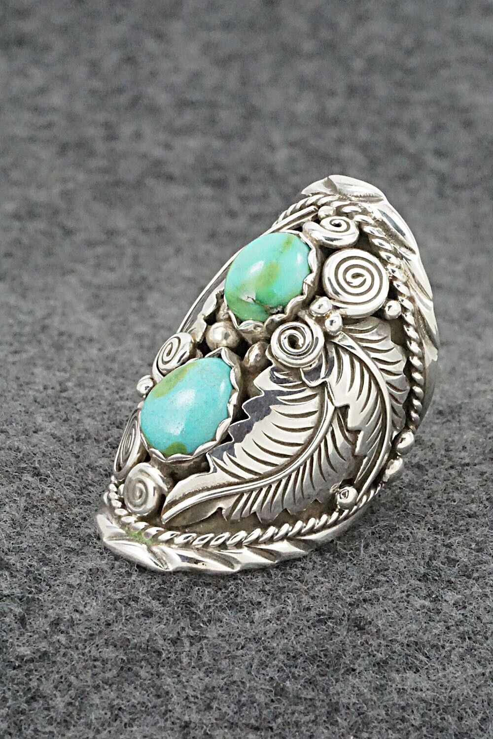 Turquoise & Sterling Silver Ring - Julia Etsitty - Size 8.5