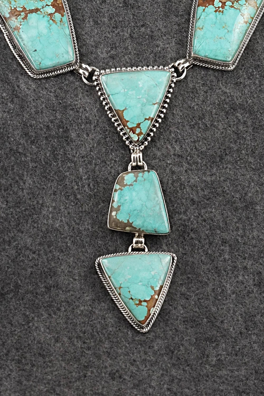 Turquoise & Sterling Silver Necklace and Earrings Set - Darrin Livingston