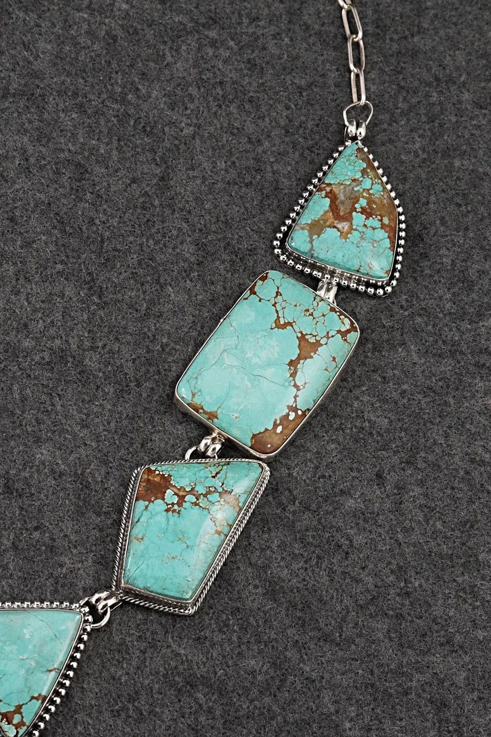 Turquoise & Sterling Silver Necklace and Earrings Set - Darrin Livingston