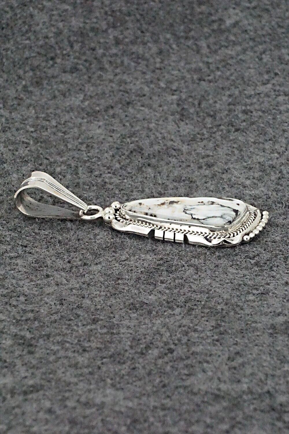 White Buffalo & Sterling Silver Pendant - Samuel Yellowhair