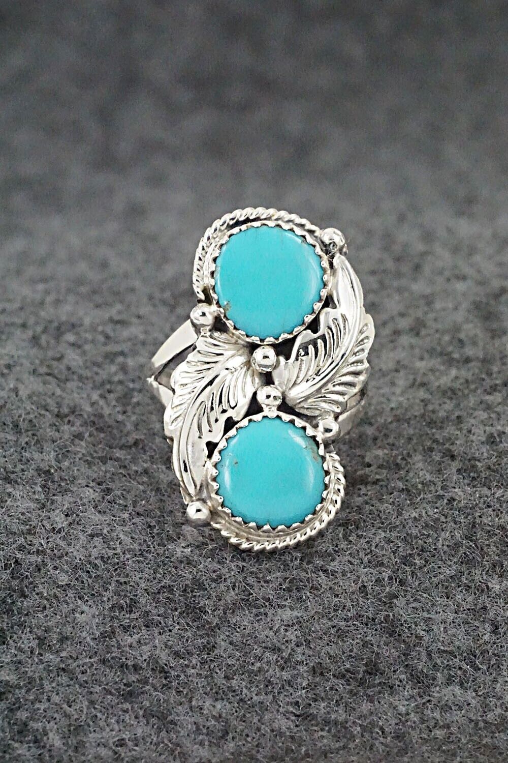 Turquoise & Sterling Silver Ring - Jerryson Henio - Size 6.5