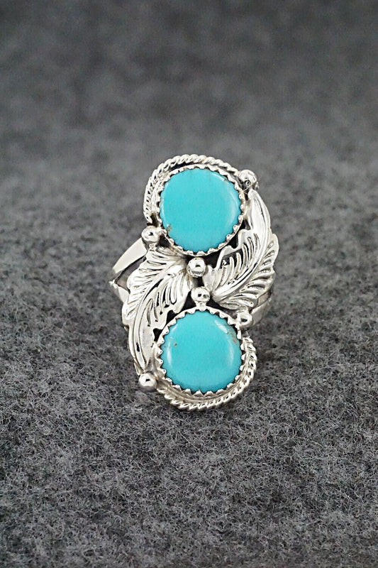 Turquoise & Sterling Silver Ring - Jerryson Henio - Size 6.5