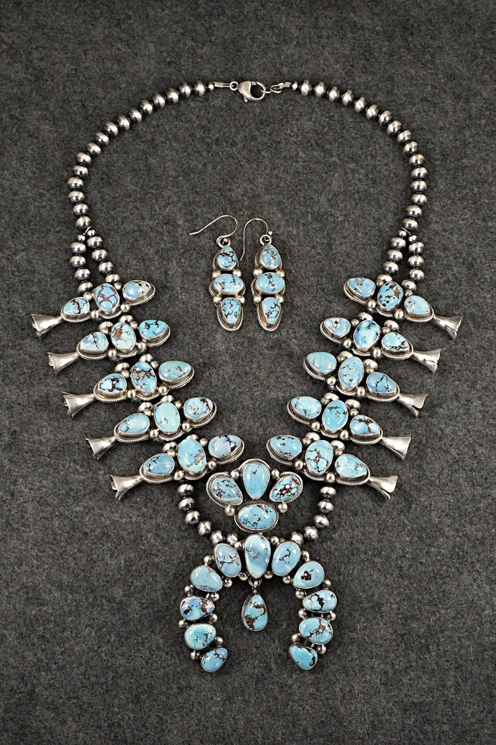 Turquoise & Sterling Silver Squash Blossom Set - Kathleen Livingston