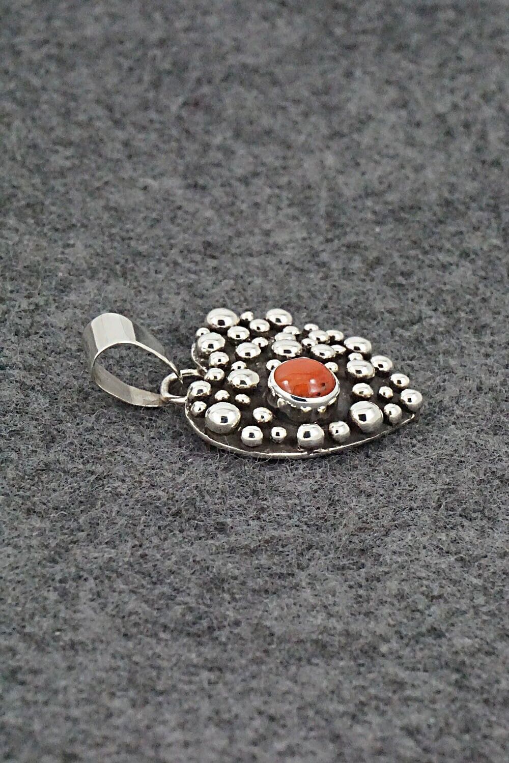 Coral & Sterling Silver Pendant - Raymond Coriz