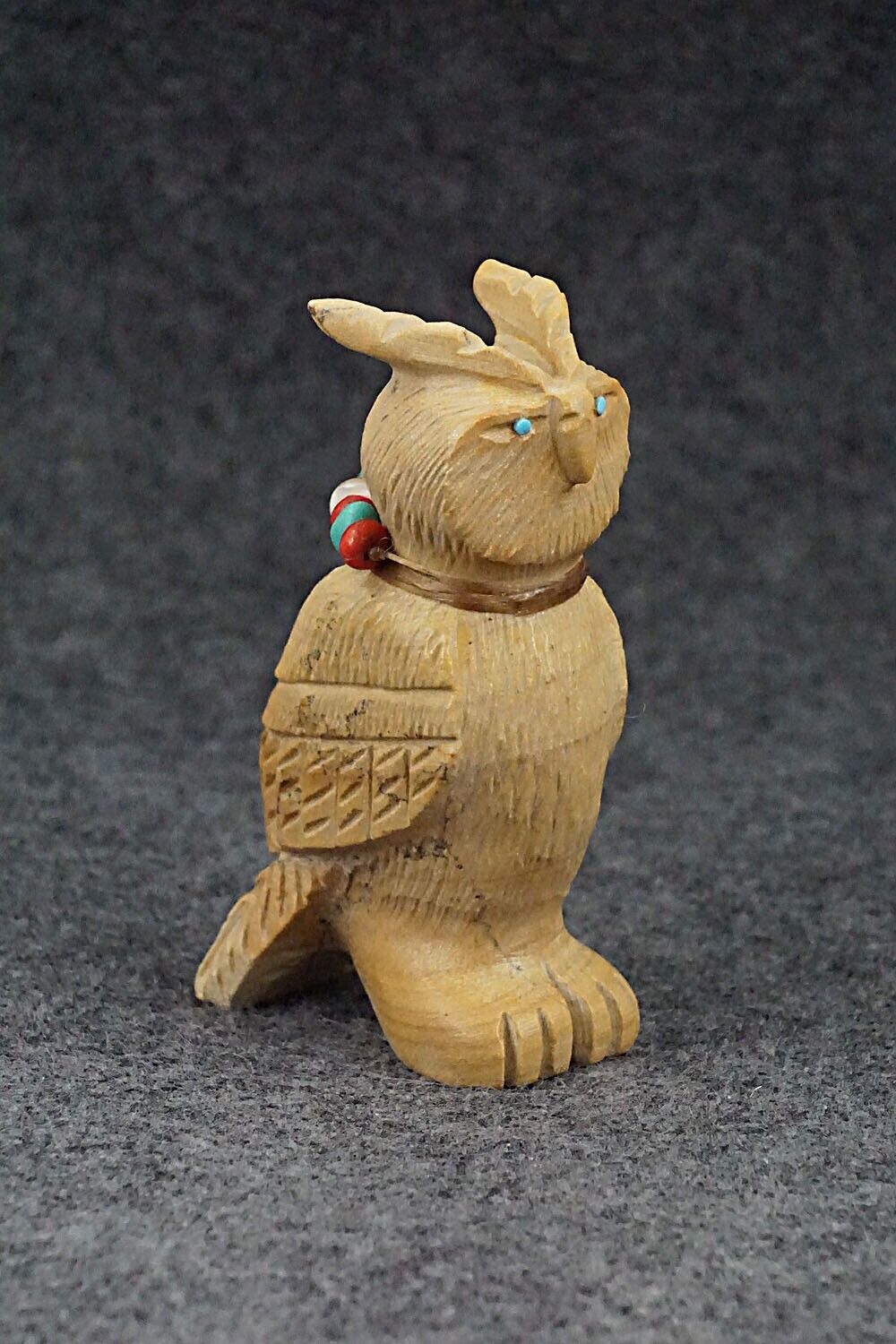 Horned Owl Zuni Fetish Carving - Douglas Martza