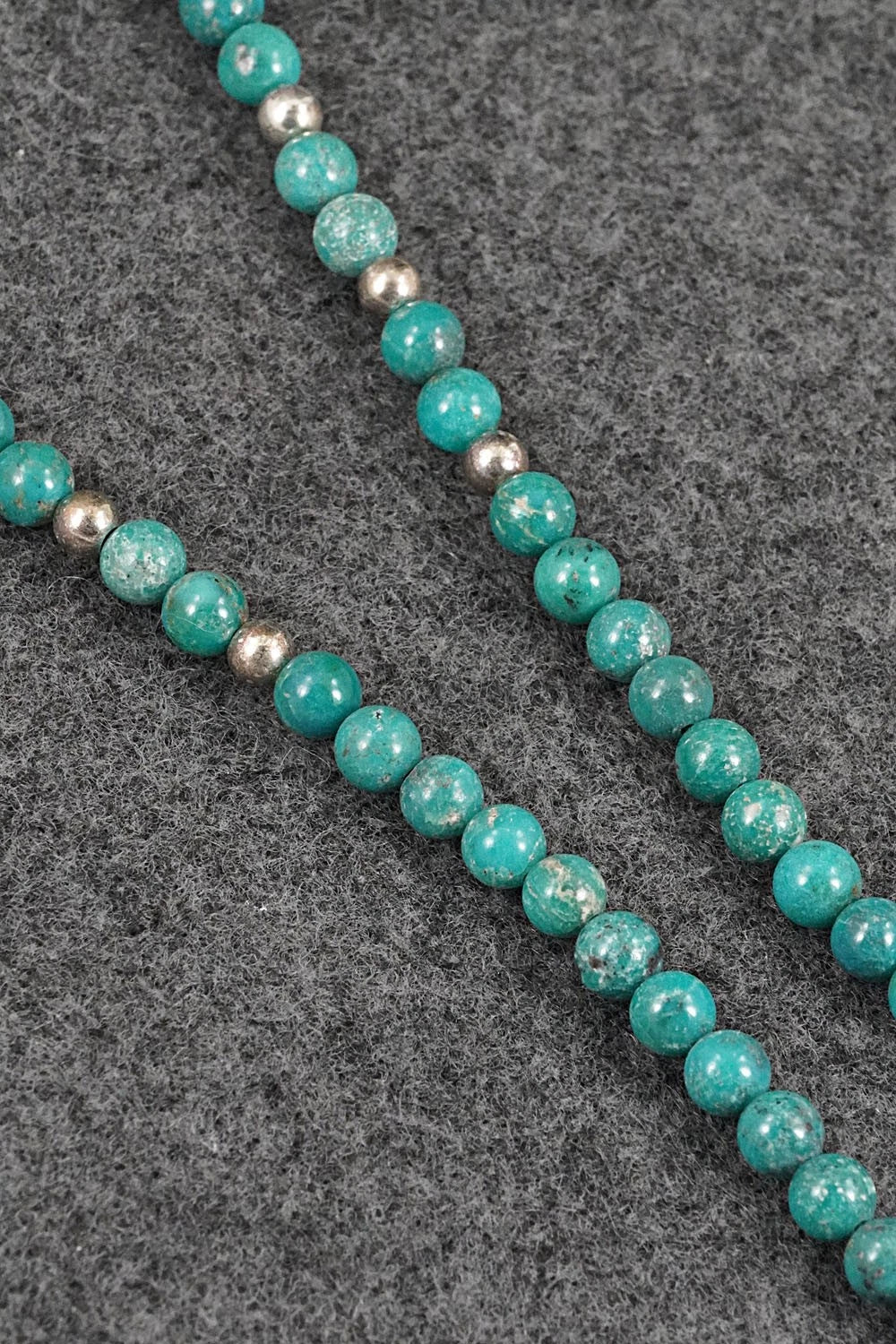 Turquoise & Sterling Silver Necklace 18" - Doreen Jake