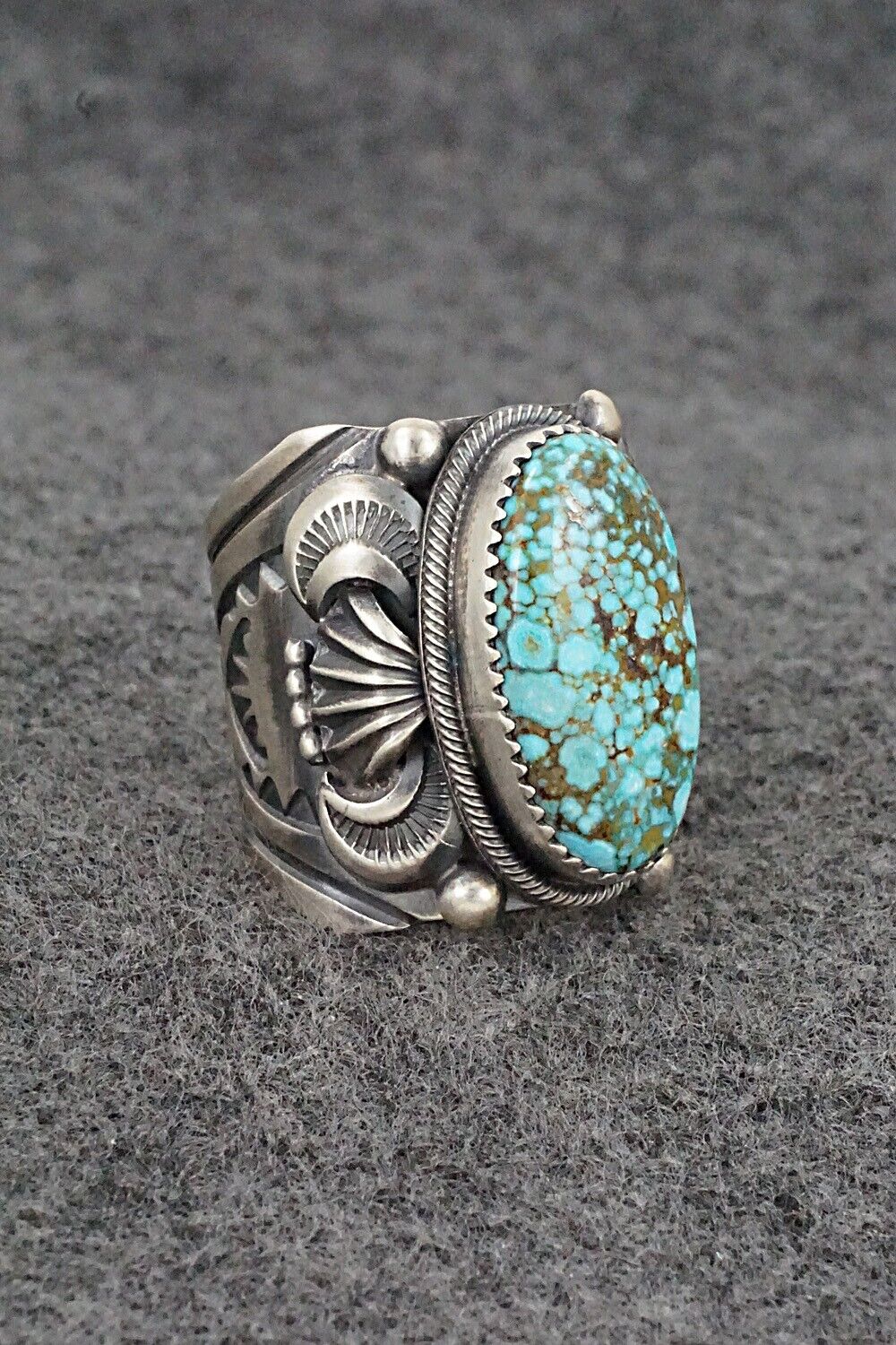 Turquoise & Sterling Silver Ring - Delbert Gordon - Size 9