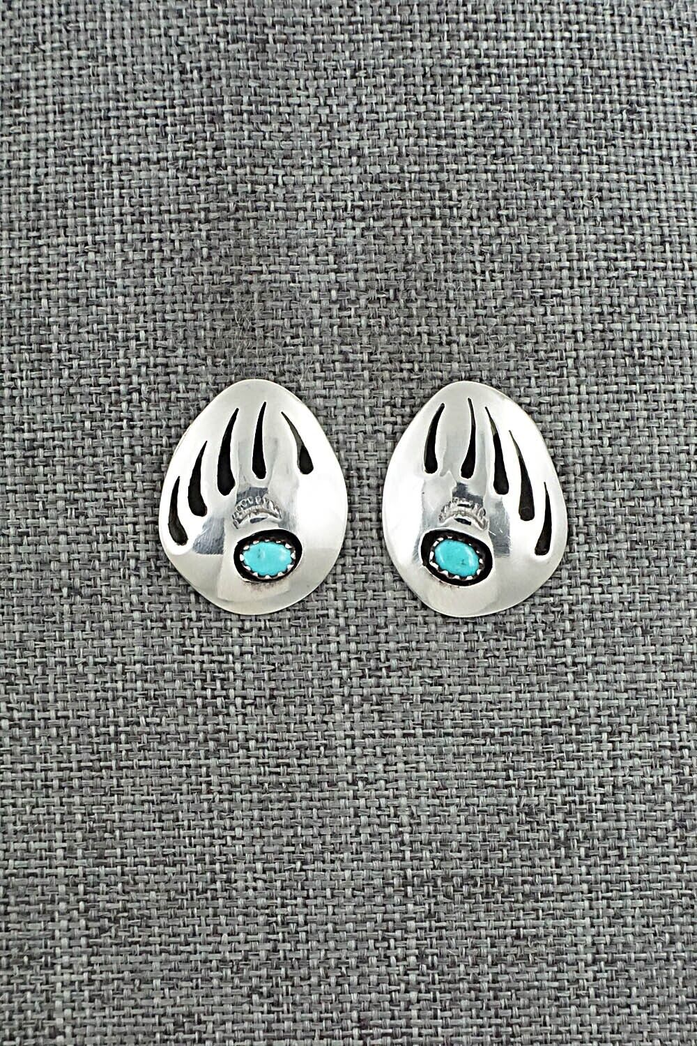 Turquoise & Sterling Silver Earrings - Ervin Begay