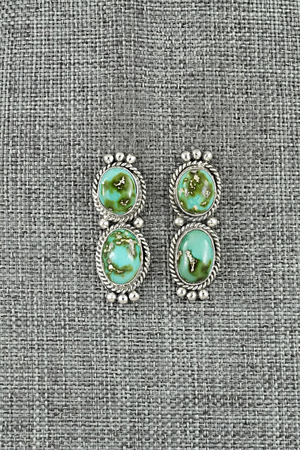 Turquoise & Sterling Silver Earrings - Rena Begay