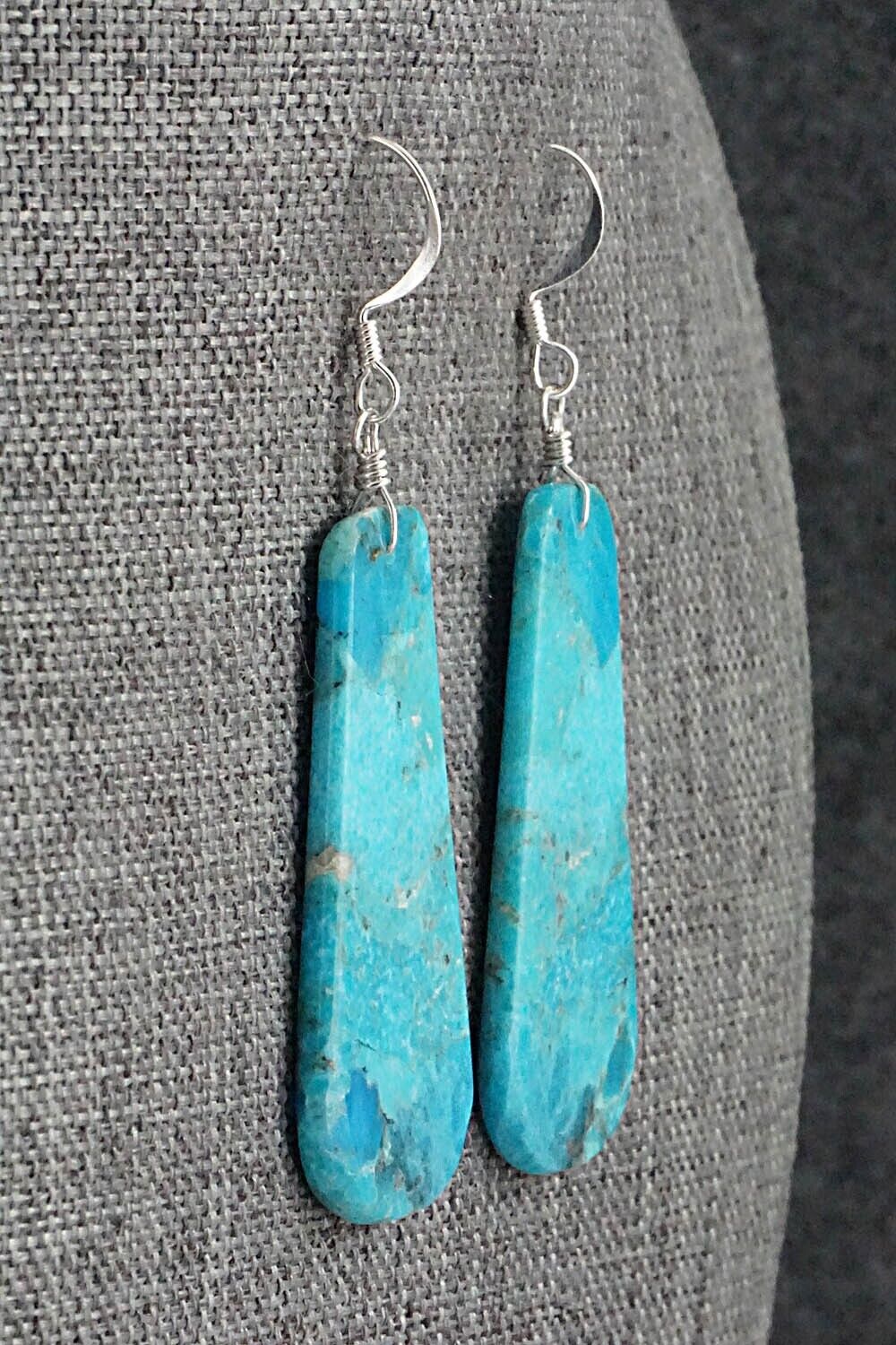 Turquoise & Sterling Silver Earrings - Lupe Lovato