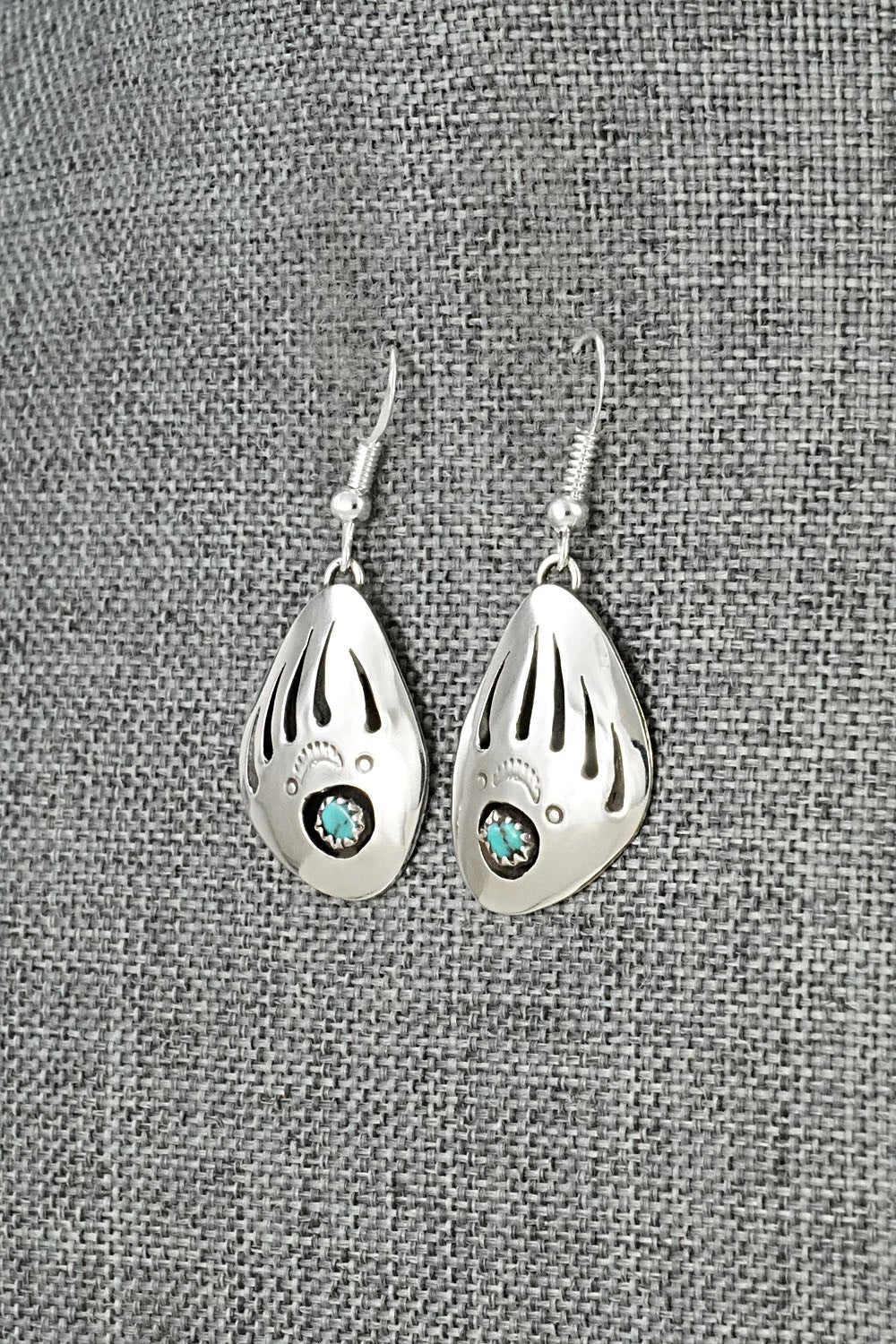 Turquoise & Sterling Silver Earrings - Ervin Begay