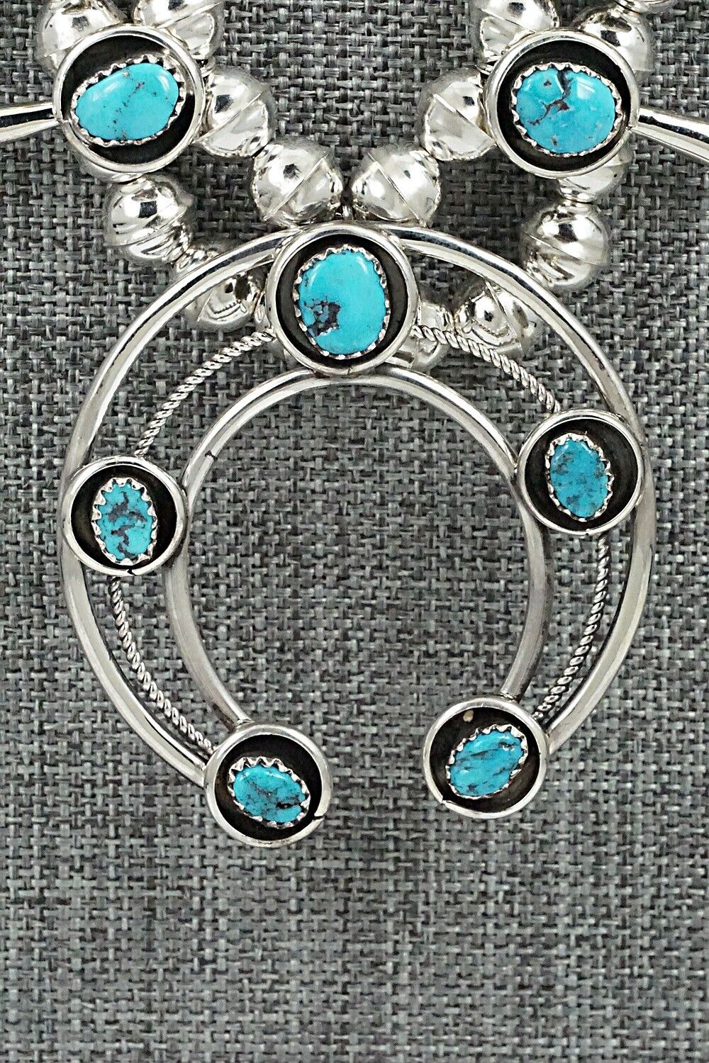 Turquoise & Sterling Silver Squash Blossom Set - Phil Garcia