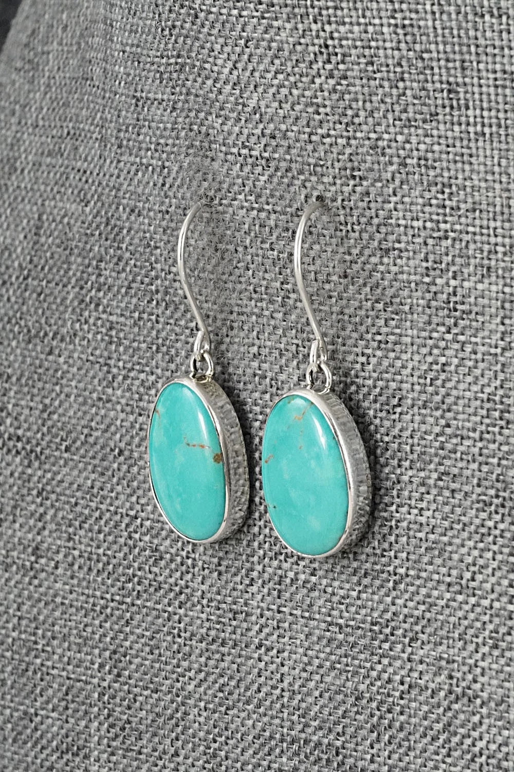 Turquoise & Sterling Silver Earrings - Eugene Gruber