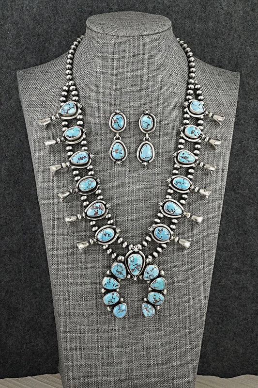 Turquoise & Sterling Silver Squash Blossom Set - Darrin Livingston