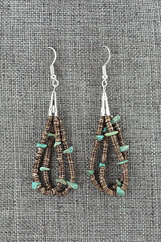 Turquoise, Shell & Sterling Silver Earrings - Ramona Bird