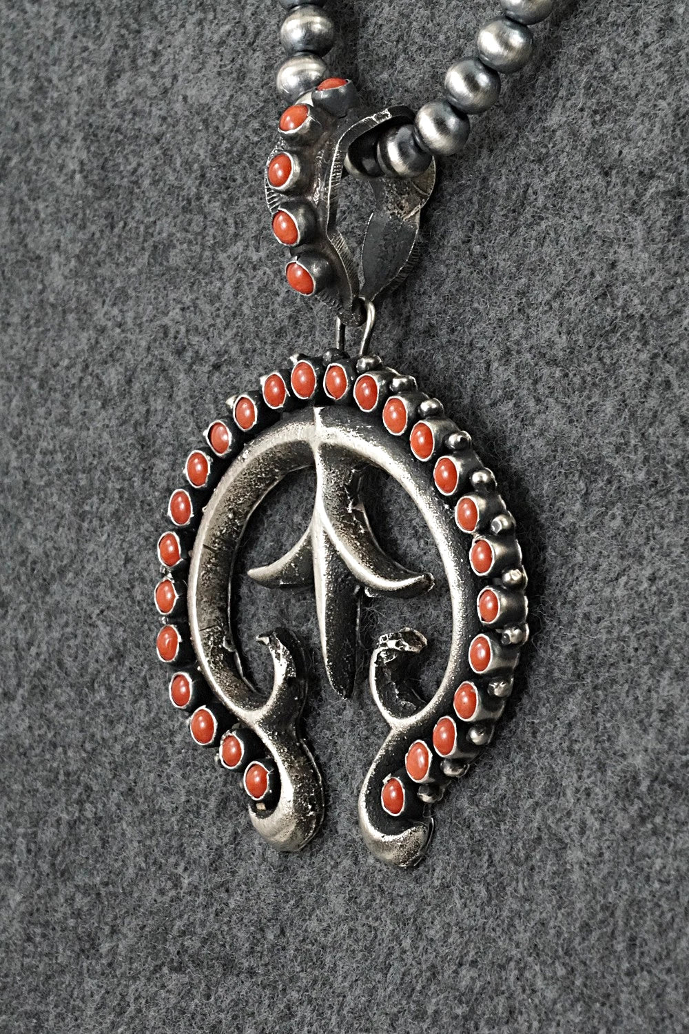 Coral & Sterling Silver Necklace - Shawn Cayatineto
