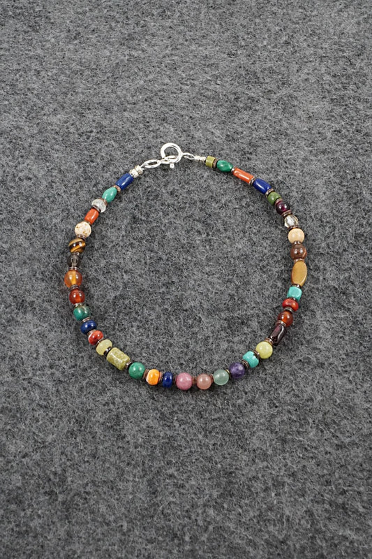 Multi-Stone & Sterling Silver Bracelet - Helen Tsosie