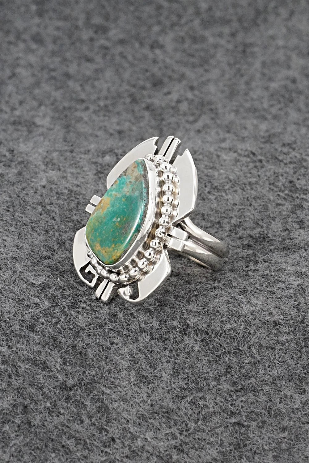 Turquoise & Sterling Silver Ring - Randy Billy - Adjustable