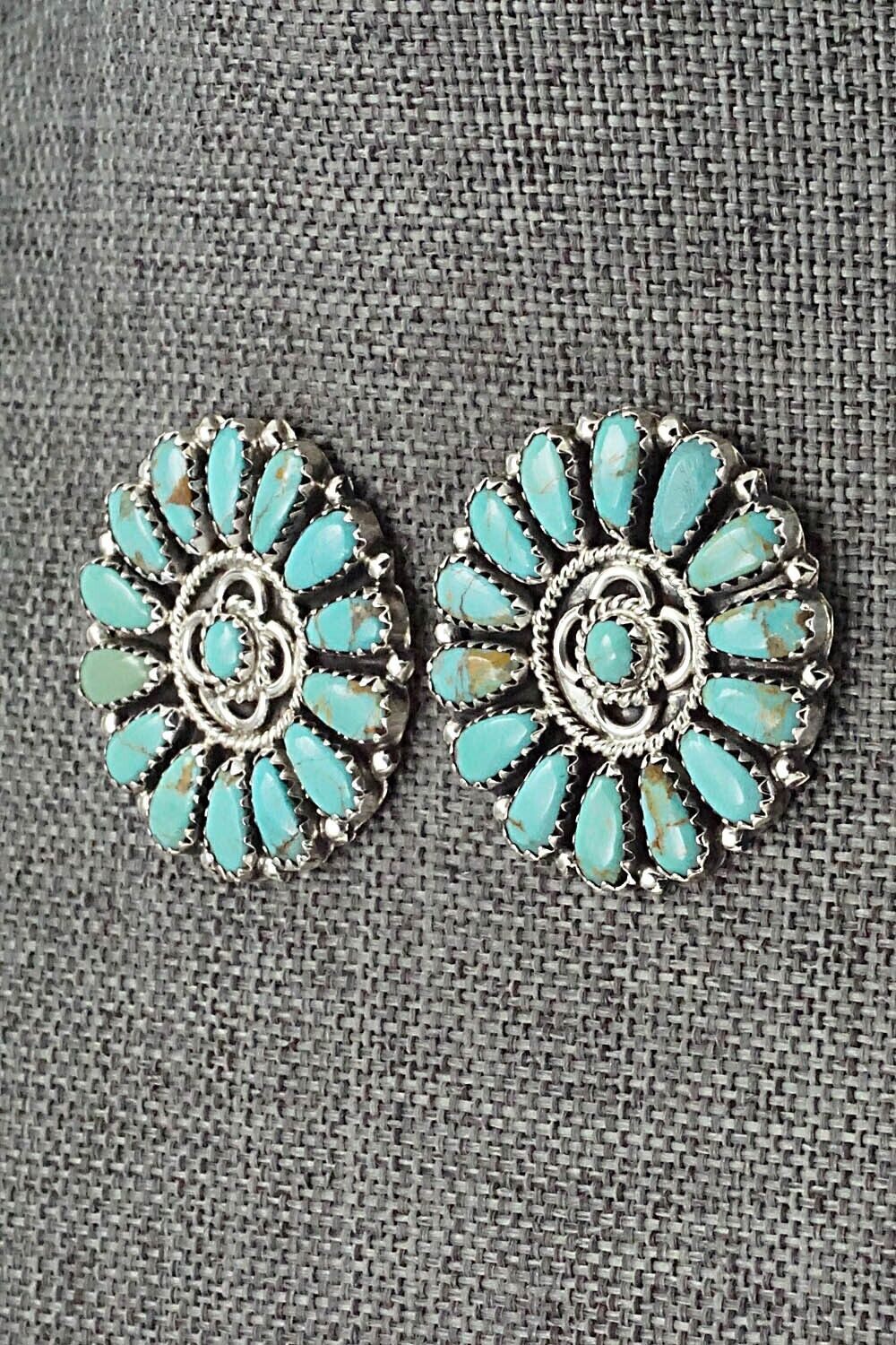 Turquoise and Sterling Silver Earrings - Zeita Begay