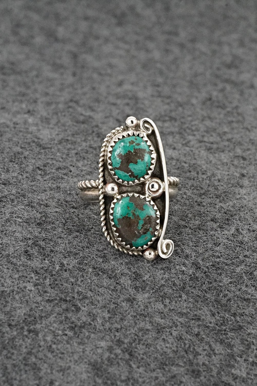 Turquoise & Sterling Silver Ring - Cody Nez - Size 8