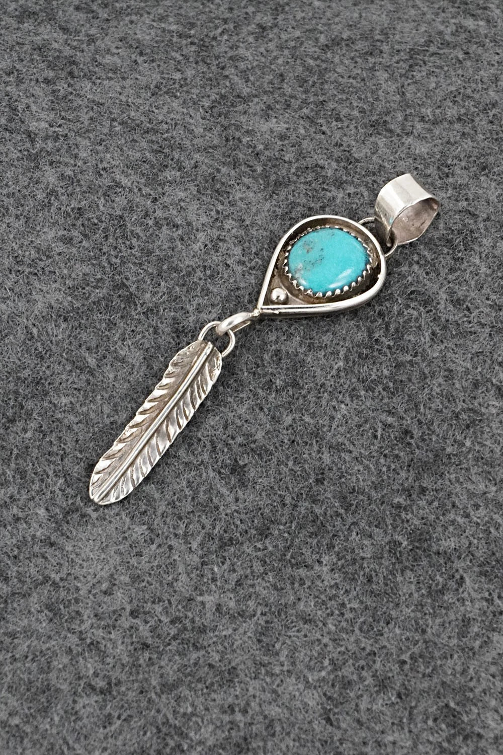 Turquoise & Sterling Silver Pendant - Priscilla Reeder