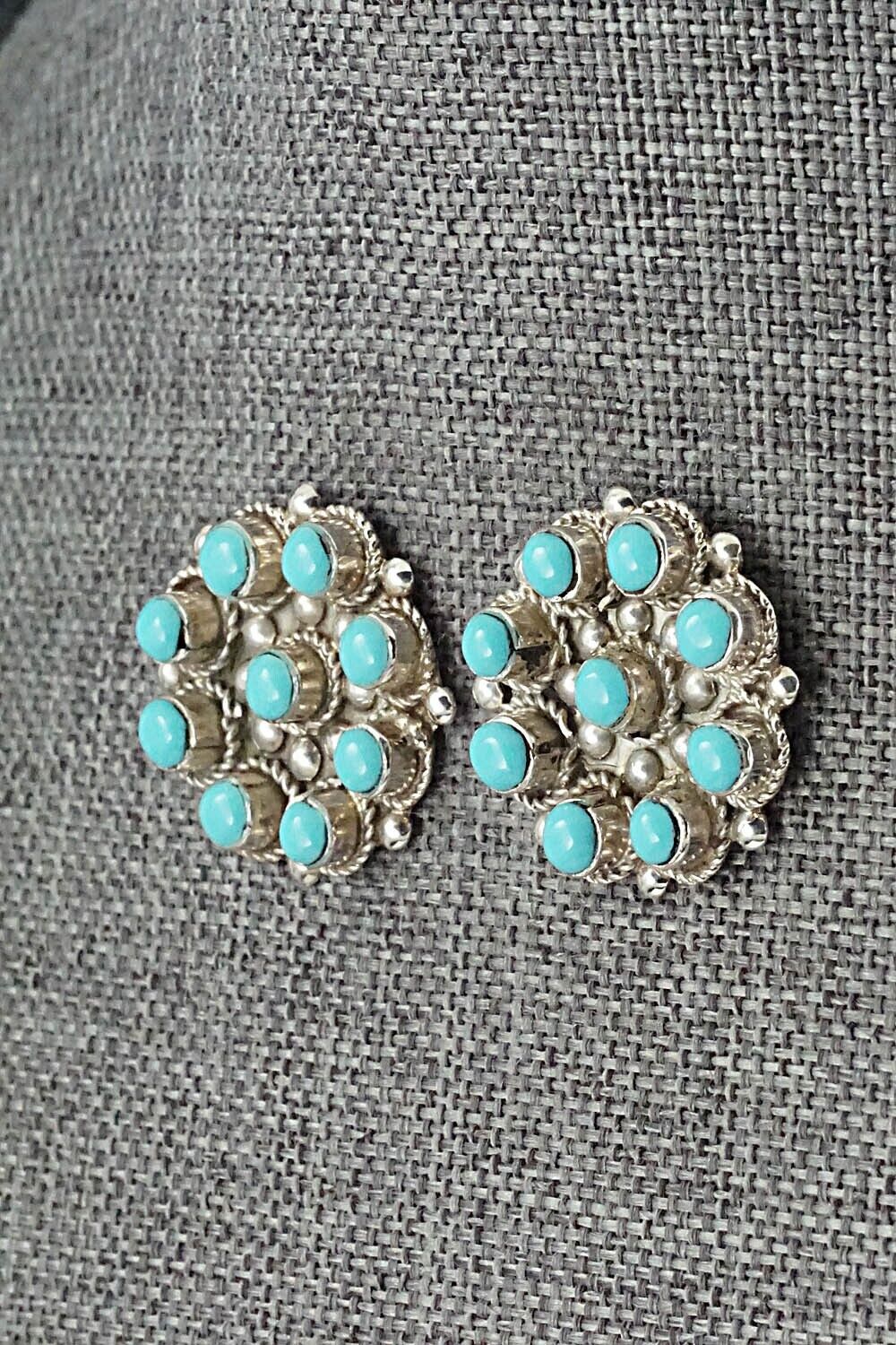 Turquoise and Sterling Silver Earrings - Terrance Panteah
