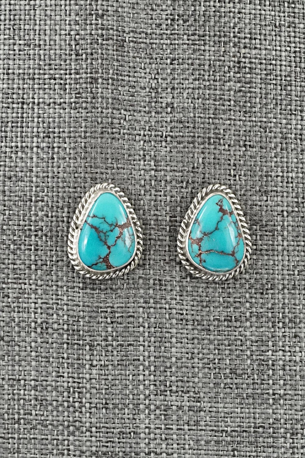 Turquoise & Sterling Silver Earrings - Eugene Gruber