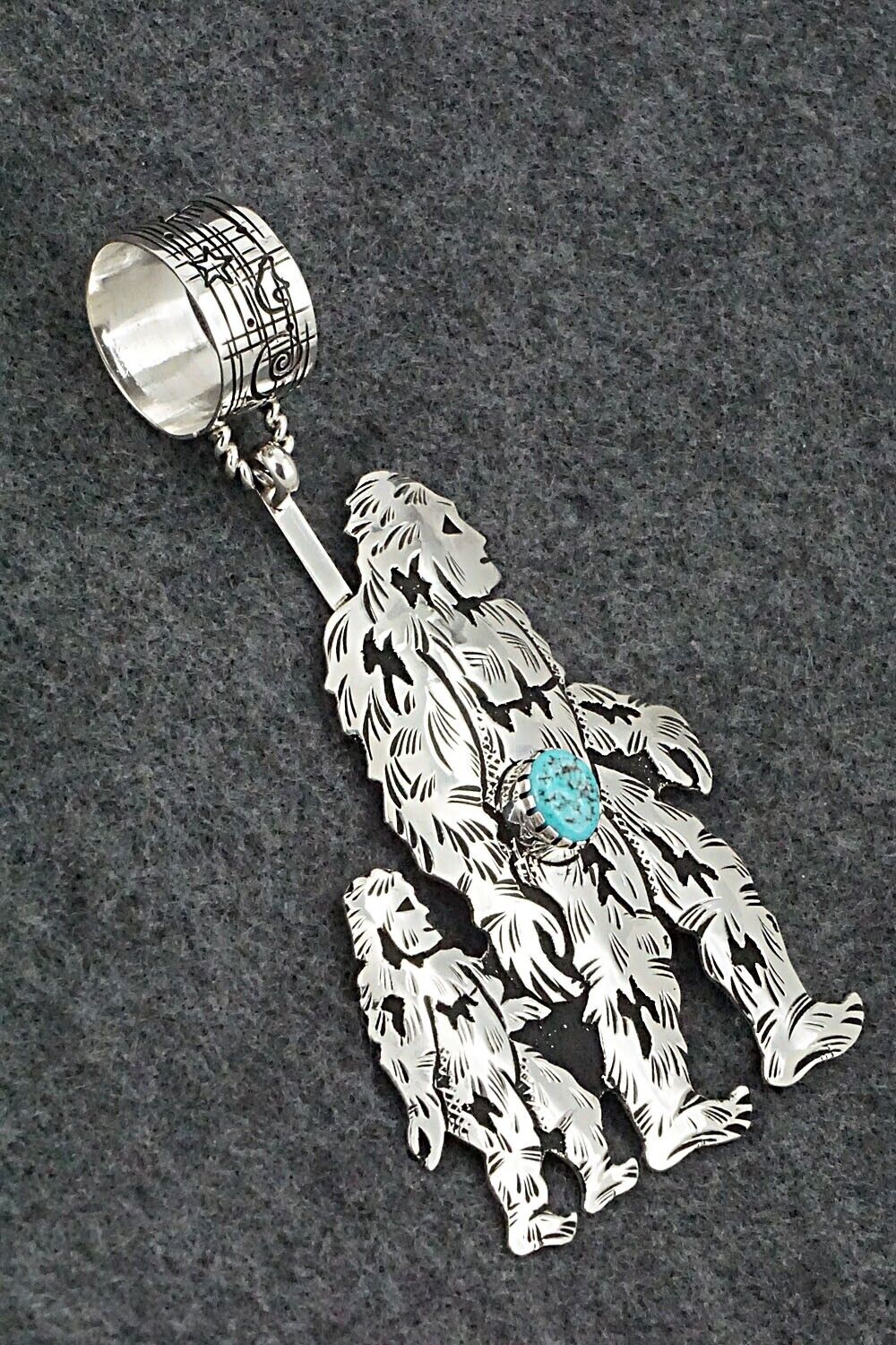Turquoise & Sterling Silver Pendant - Richard Singer