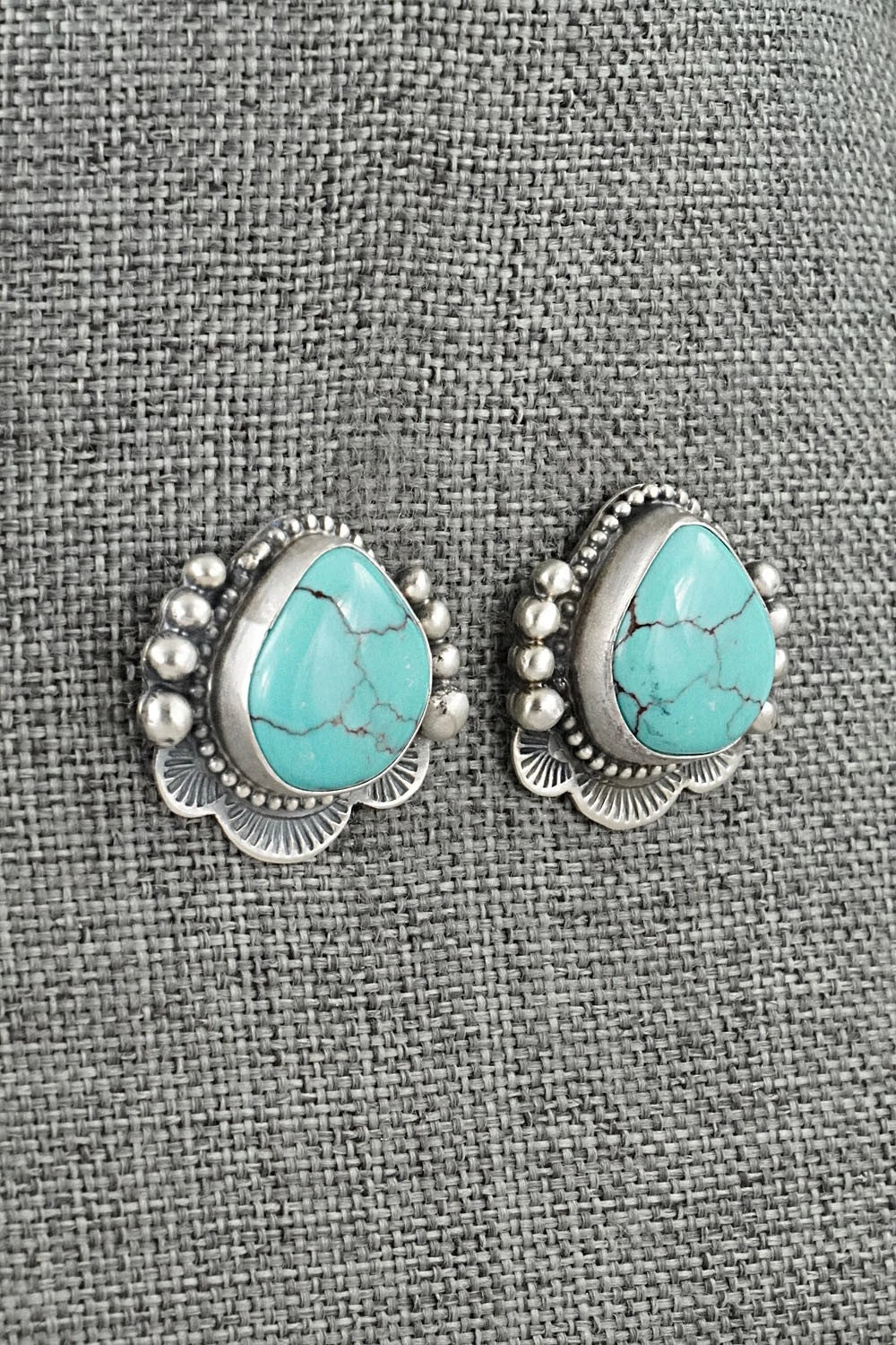 Turquoise & Sterling Silver Earrings - Bobby Johnson