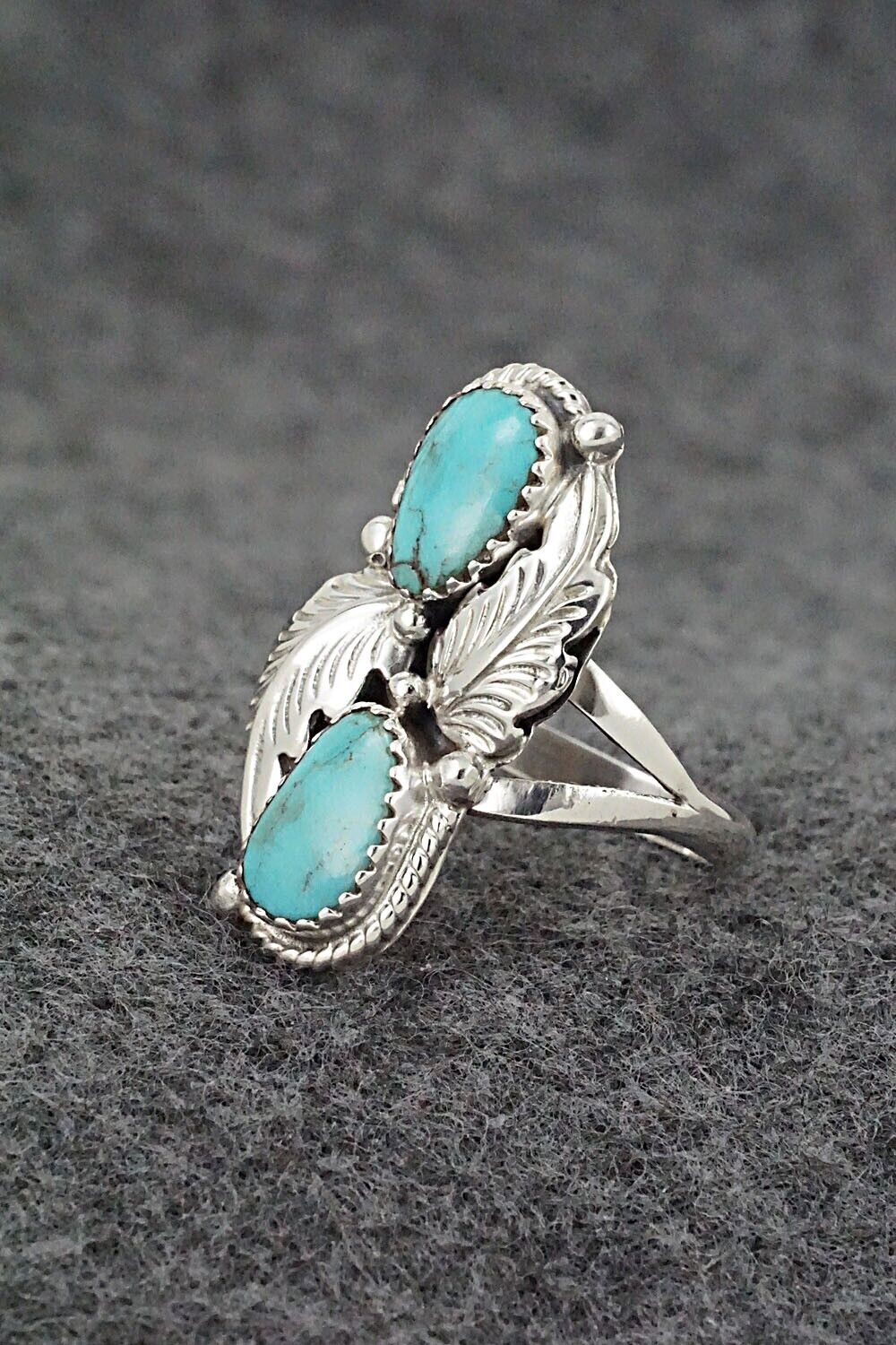 Turquoise & Sterling Silver Ring - Jerryson Henio - Size 7.5