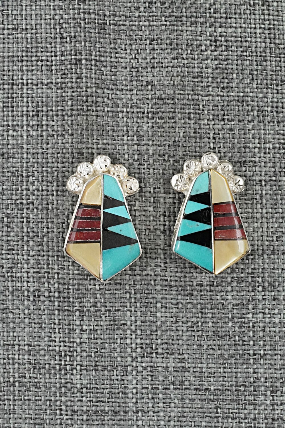 Multi-Stone Inlay & Sterling Silver Earrings - Ola Eriacho