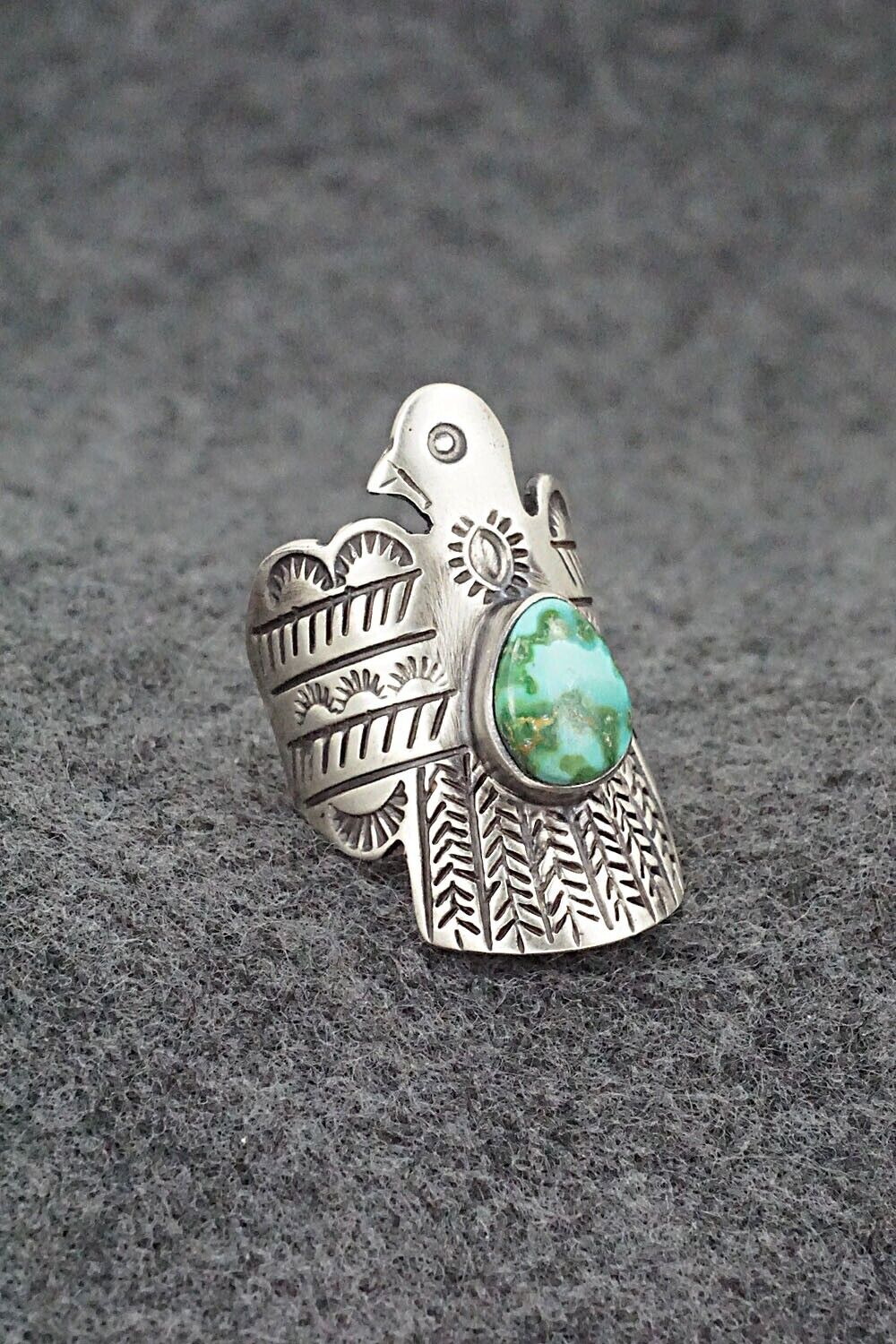 Turquoise and Sterling Silver Ring - Raymond Coriz - Size 7