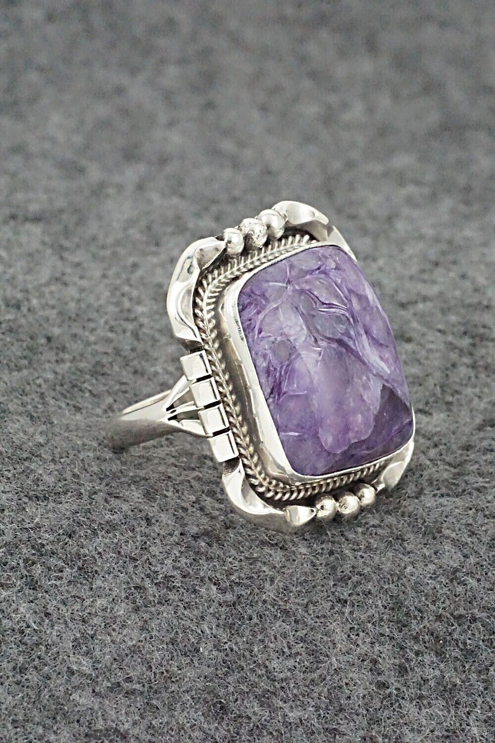 Charoite & Sterling Silver Ring - Samuel Yellowhair - Size 8.5