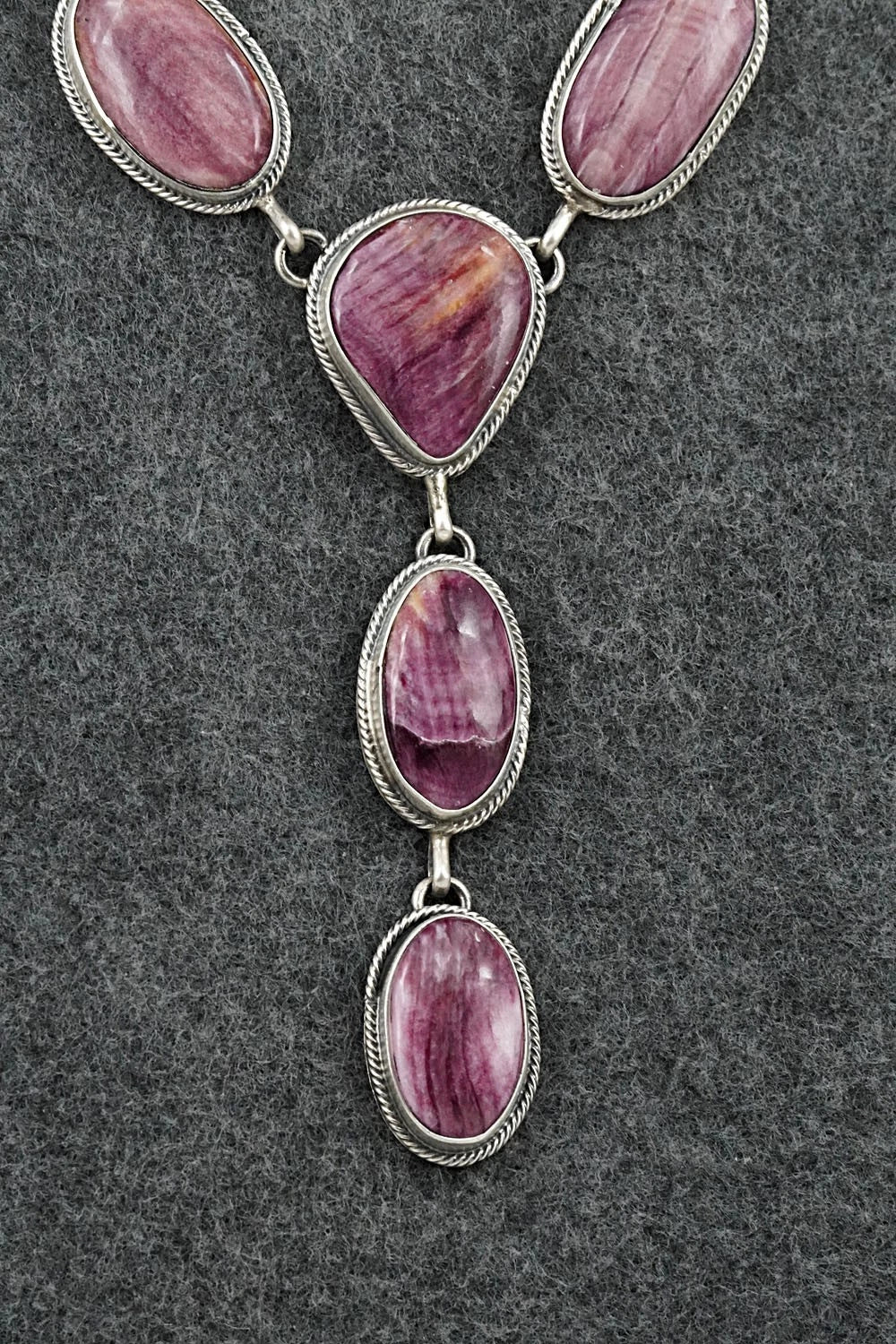 Spiny Oyster & Sterling Silver Necklace and Earrings Set - Paul Livingston