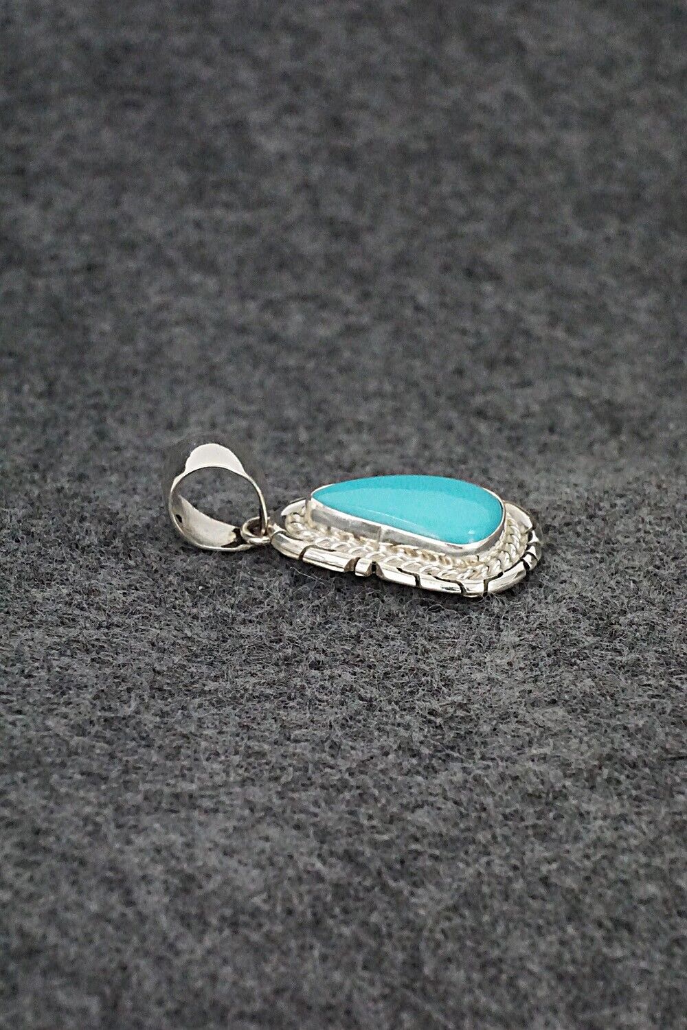 Turquoise & Sterling Silver Pendant - Johnny Frank