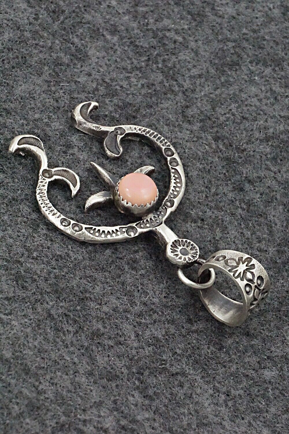 Pink Conch Shell & Sterling Silver Pendant - Kevin Billah
