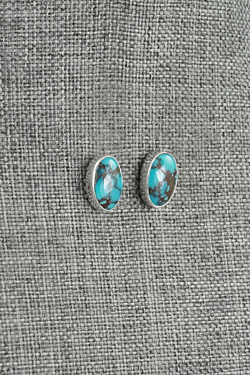 Turquoise & Sterling Silver Earrings - Eugene Gruber