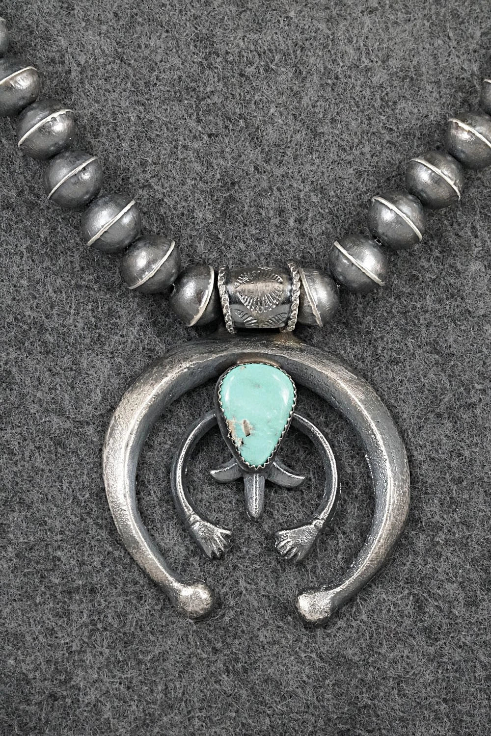 Turquoise & Sterling Silver Squash Blossom Set - Gilbert Martin
