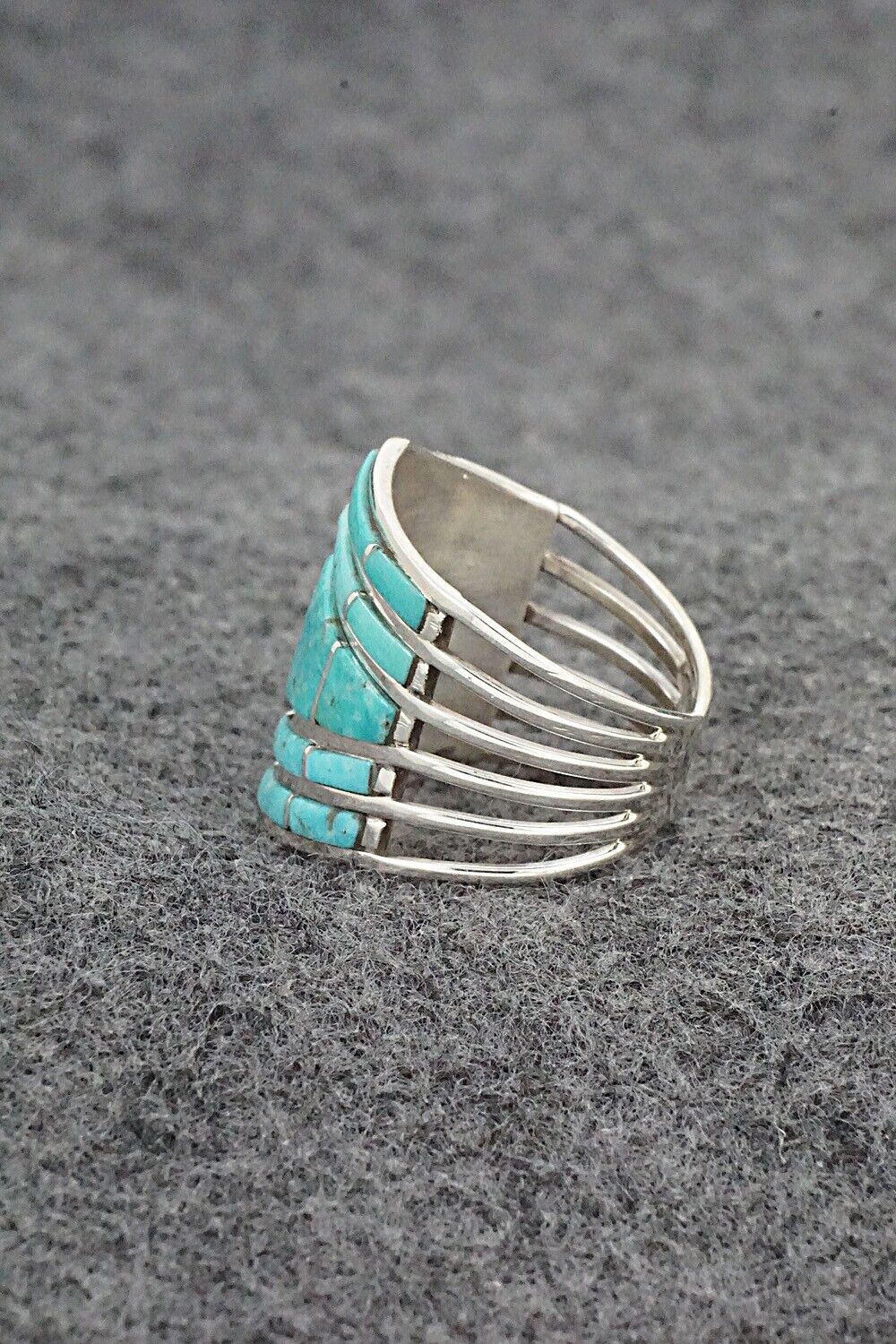 Turquoise & Sterling Silver Ring - Andrew Enrico - Size 8