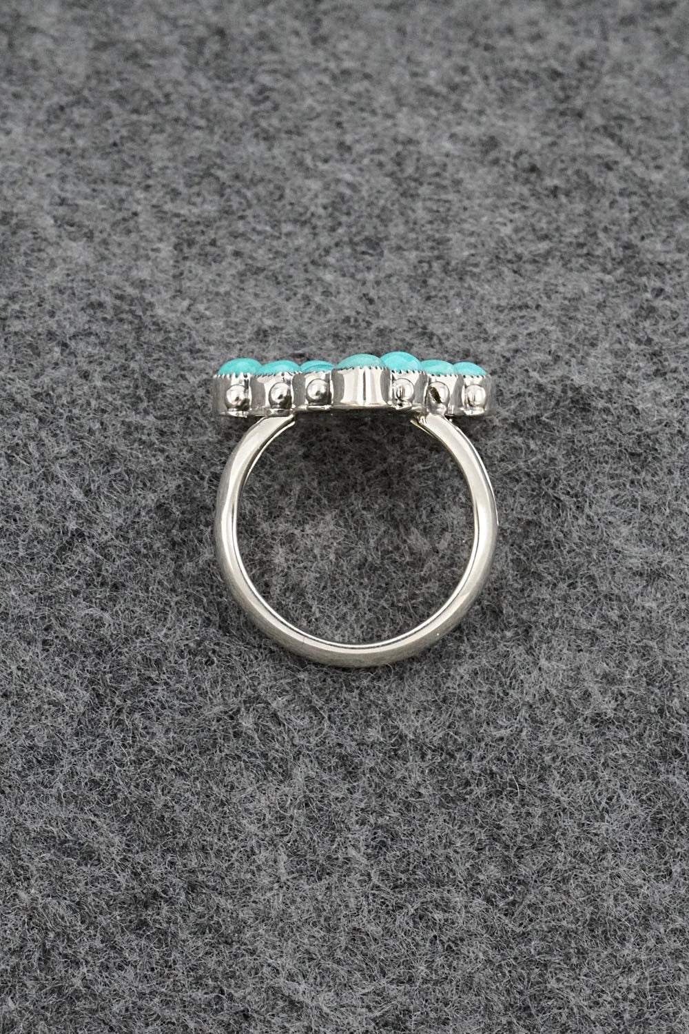 Turquoise & Sterling Silver Ring - Loretta Delgarito - Size 7.5